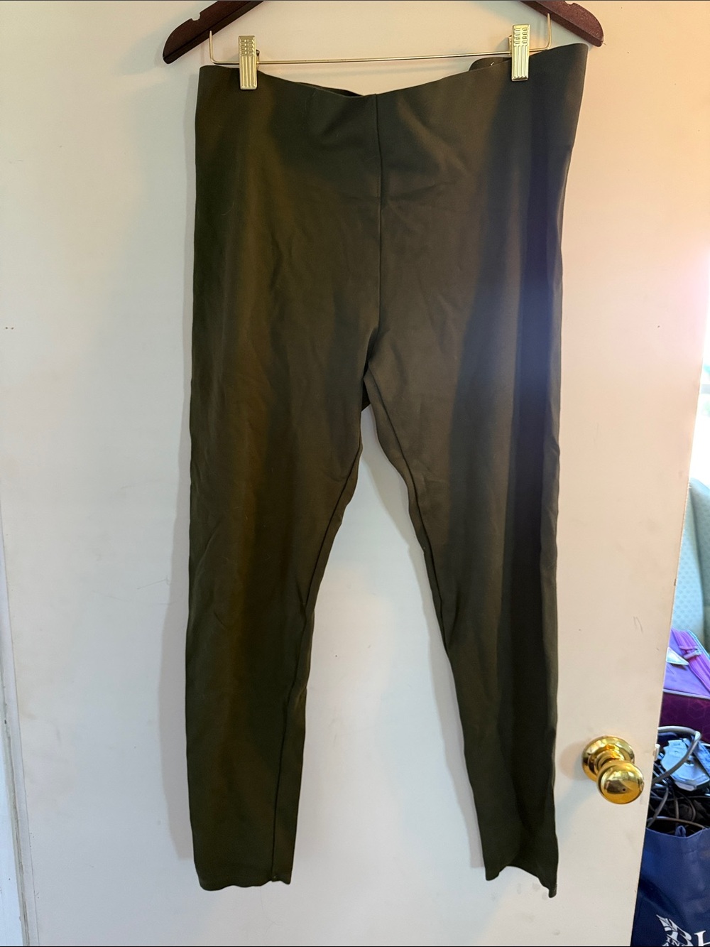 LOFT Women’s Olive Army Green Stretch Dressy Leggings Sz Large Tall EUC